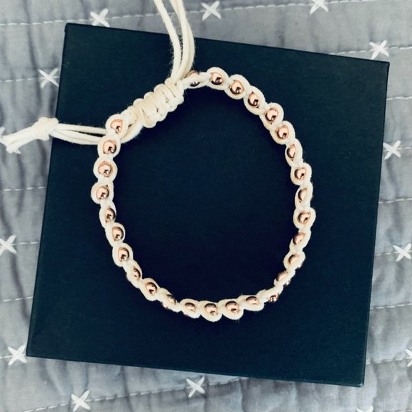 Jewelry White Rope Bracelet With Gold Beads Poshmark